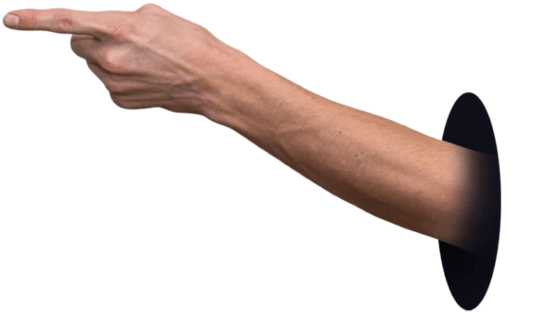 Vinger wijzend naar links